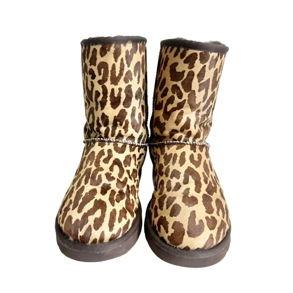 🔃UGG Australia Cheetah Print Calf Hair Short Boots